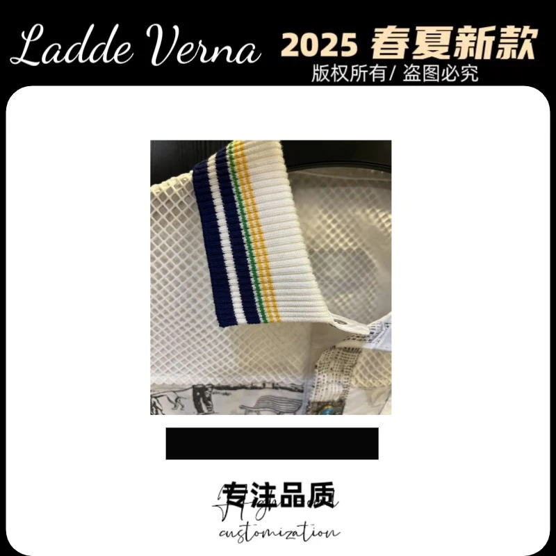 Ladde Verna【伍伍专属-XU608】25年夏季绿松系列潮流百搭翻领短袖
