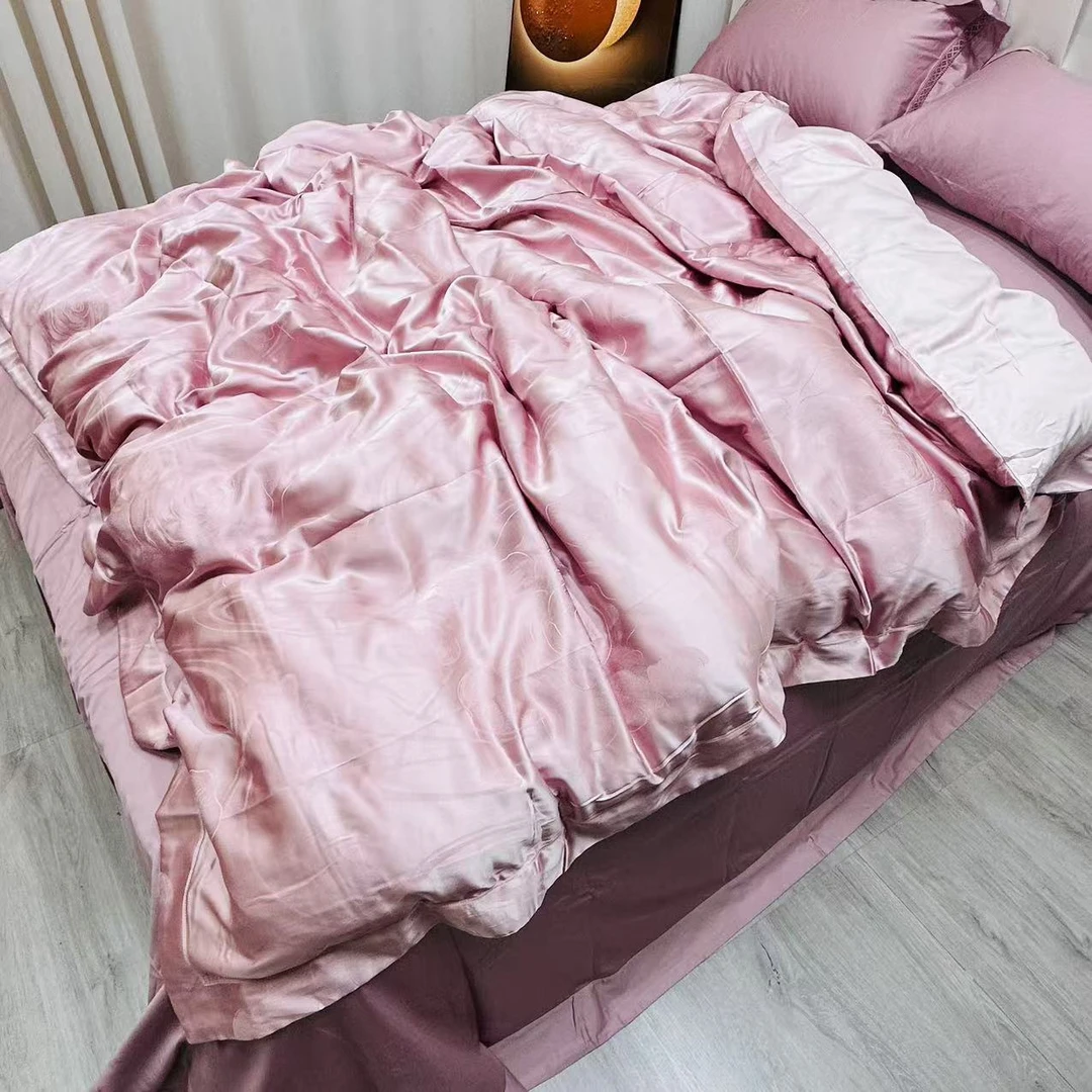 伊莎贝拉-粉色轻奢高精密织金宋锦被套2*2.3米