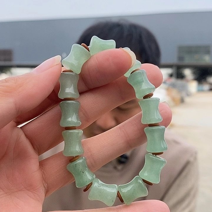 合金手链石英质玉东陵玉竹节