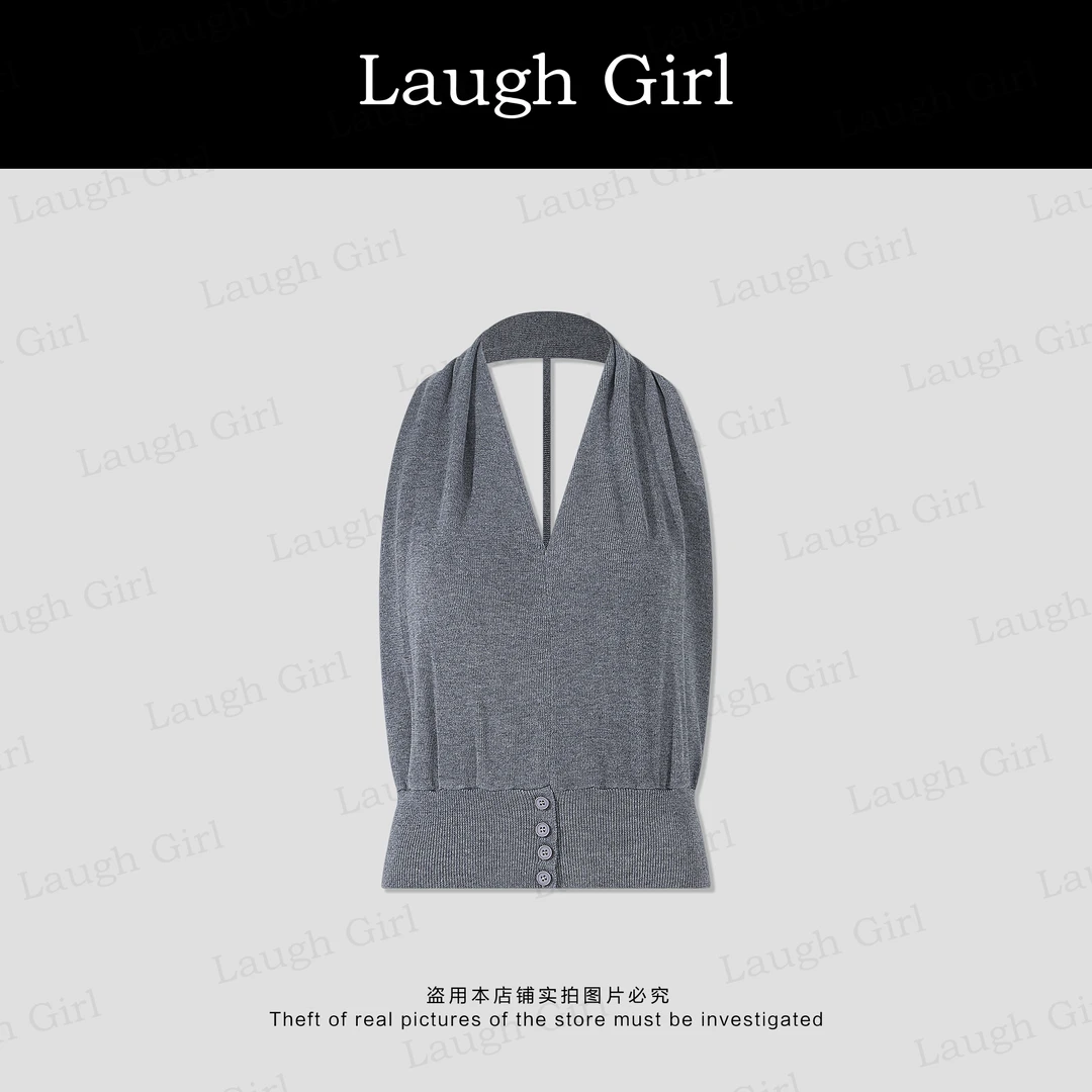 楚楚君Laugh girl【夏日新宠】纯欲慵懒风性感辣妹针织背心BL53582J