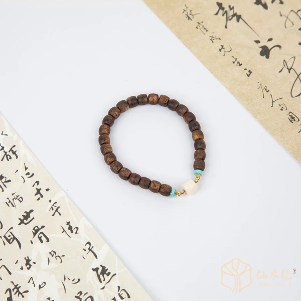 沉香【月象伽罗】18k头货莺歌绿奇楠·猛犸沉香手串(多样性发一）