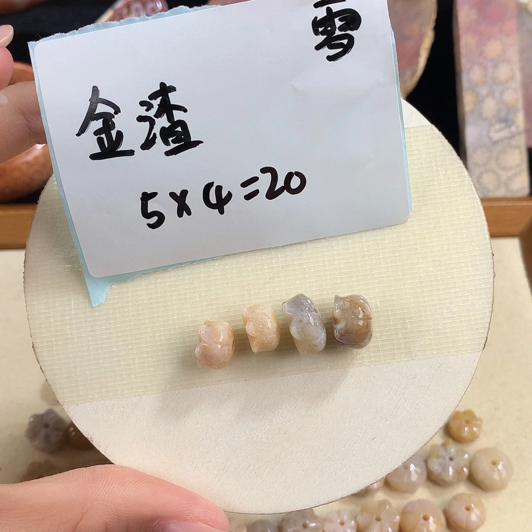 金****吊坠(赠链)未镶嵌硅化珊瑚（珊瑚玉）