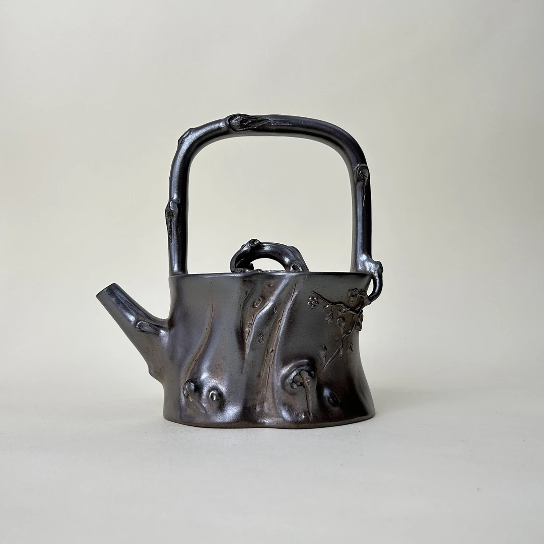 宜兴手工紫砂陶 方开明茶壶GS3626-8