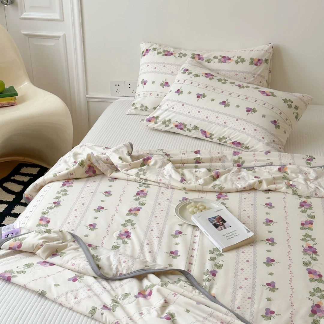 【凡哥】A类母婴级亲肤柔软云柔针织棉夏被-紫藤葡萄