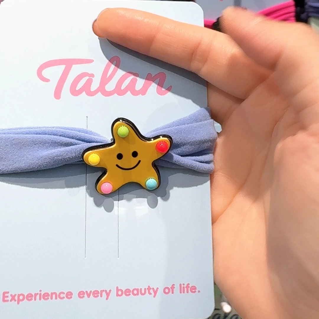 皮质铁合金黄五角星蓝绳