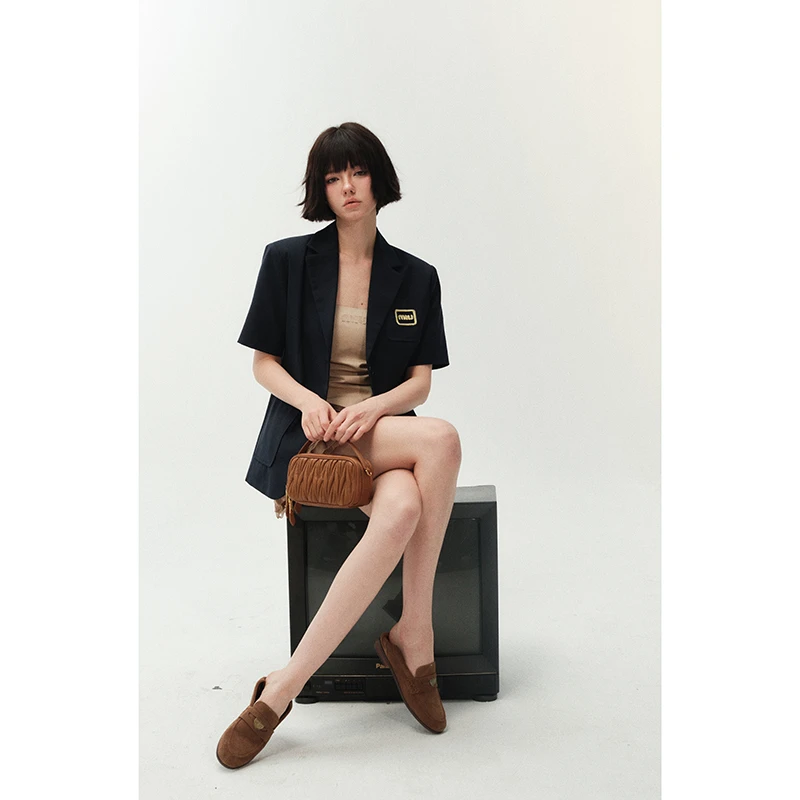 FOREVERCAN“伯明翰学院”立裁短袖西装外套上衣 SC21672