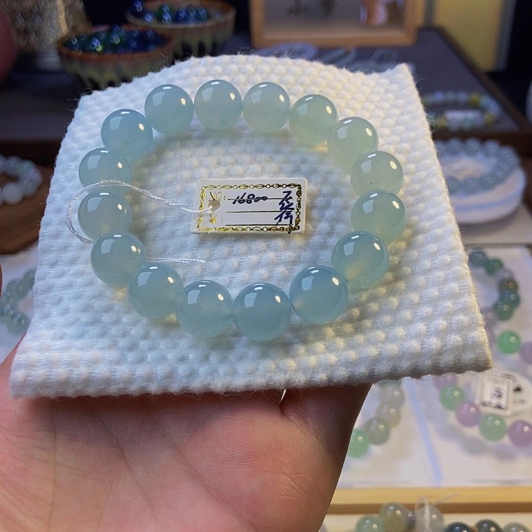 定制翡翠未镶嵌翡翠手串卡12.7
