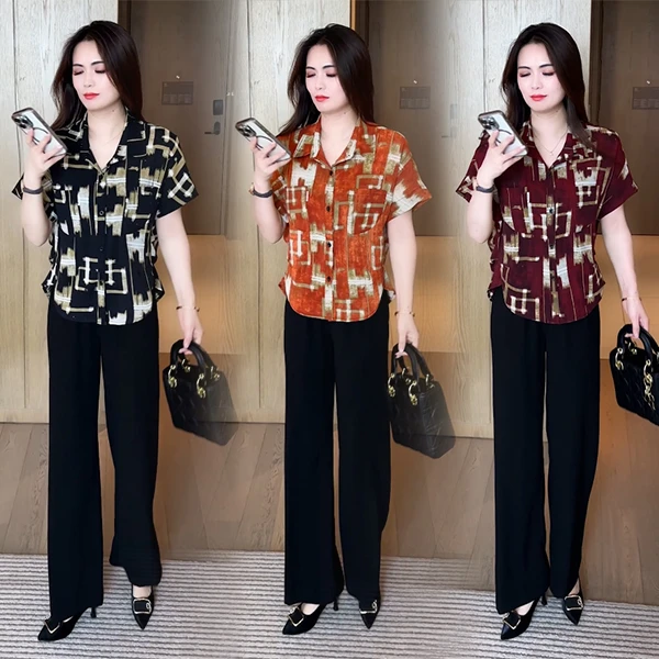 2025夏季穿搭衬衫休闲时尚洋气气质显瘦舒适减龄女神短袖上衣177