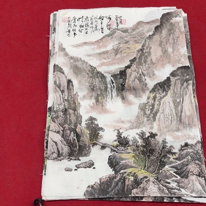 国画花鸟等图案为一体