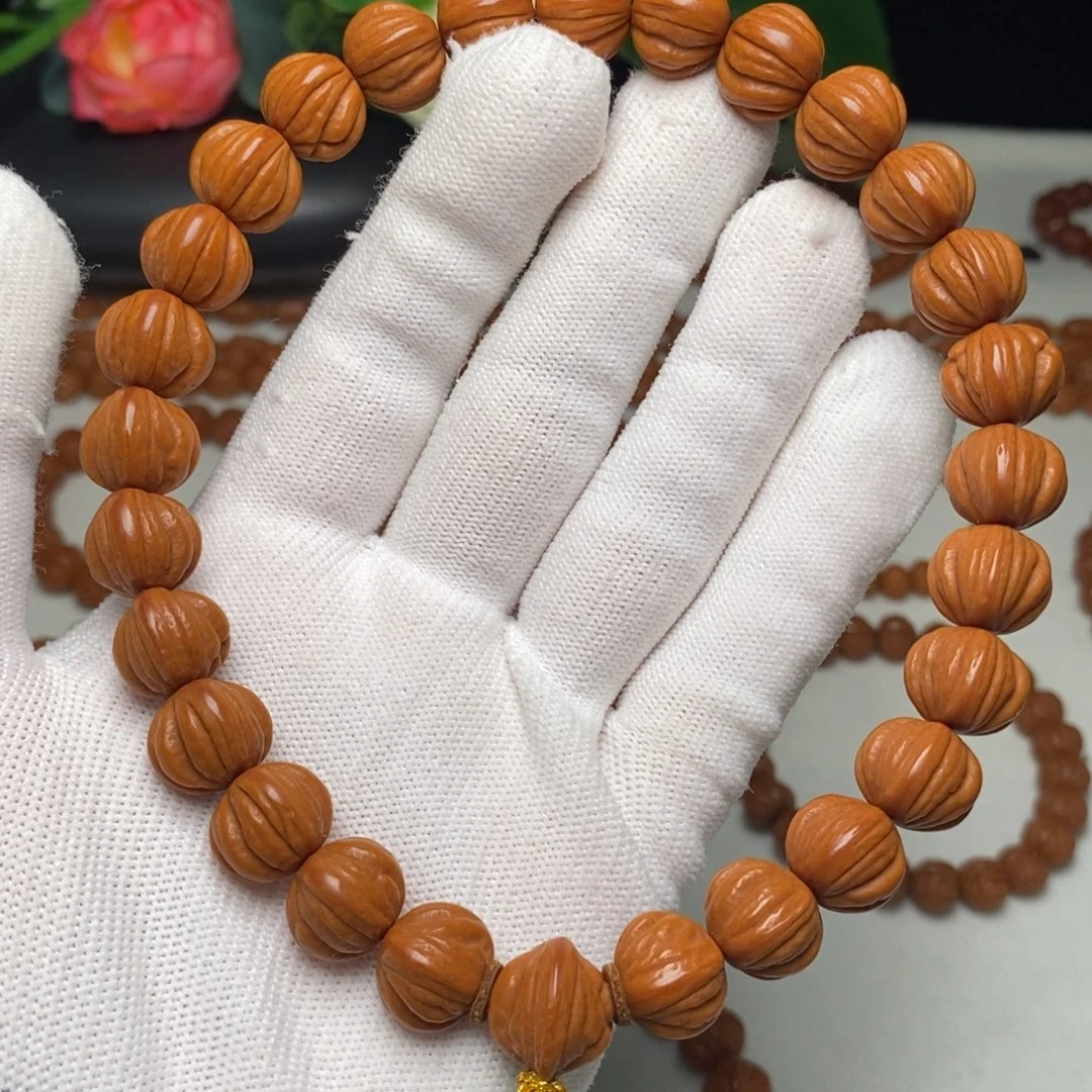手串桃核13mm野生通天纹8了你棱桃核手持27颗