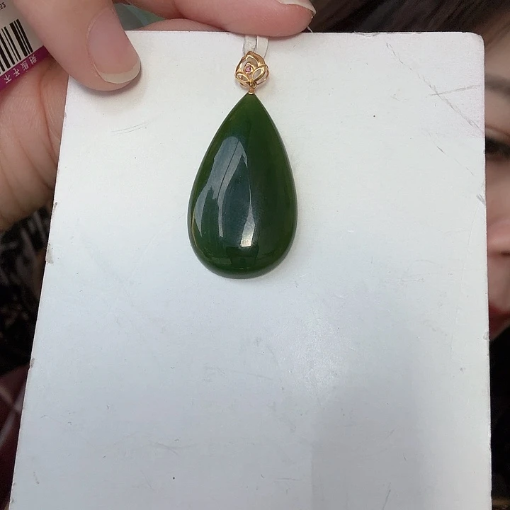 和田玉18K金镶嵌颈饰倩