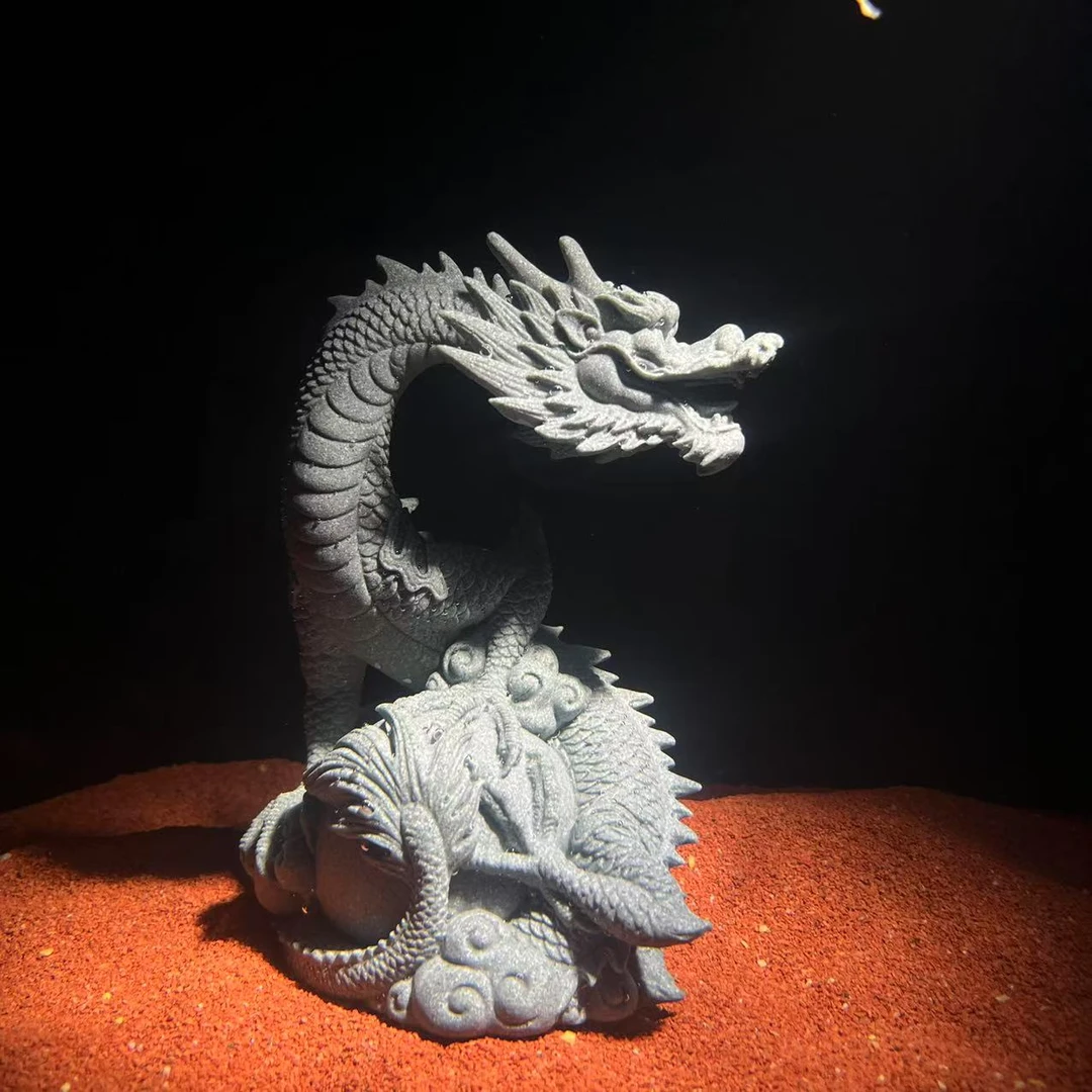 鱼缸造景必备盘龙柱祥龙瑞兽茶桌茶宠禅意摆件招财平安选项办公室