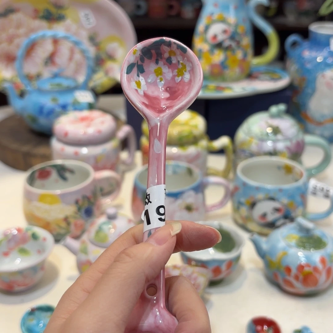 月**?景德镇手绘高温釉下彩陶瓷茶具