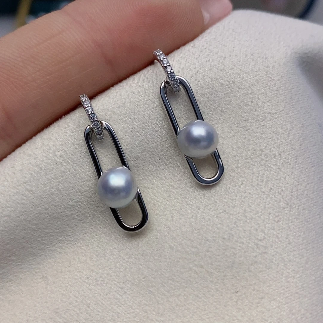 【闪购商品】海水珍珠耳饰银S925镶嵌35