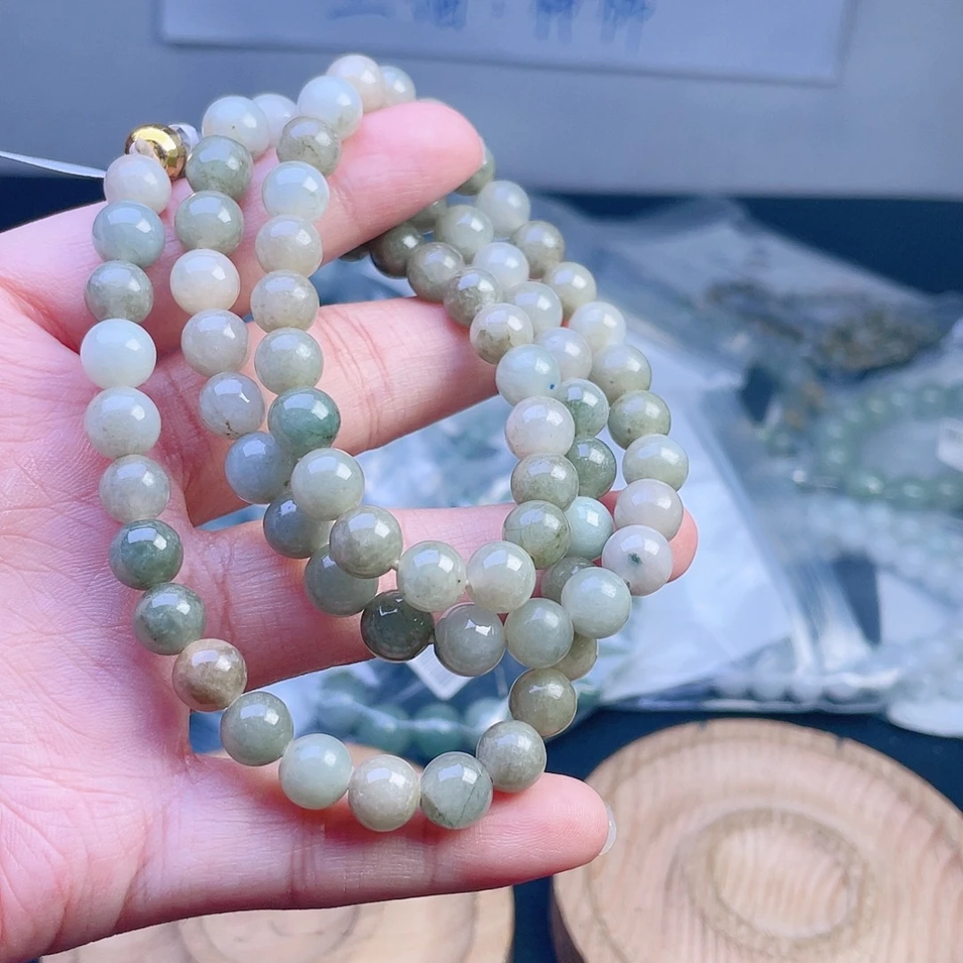 翡翠未镶嵌手链珠串