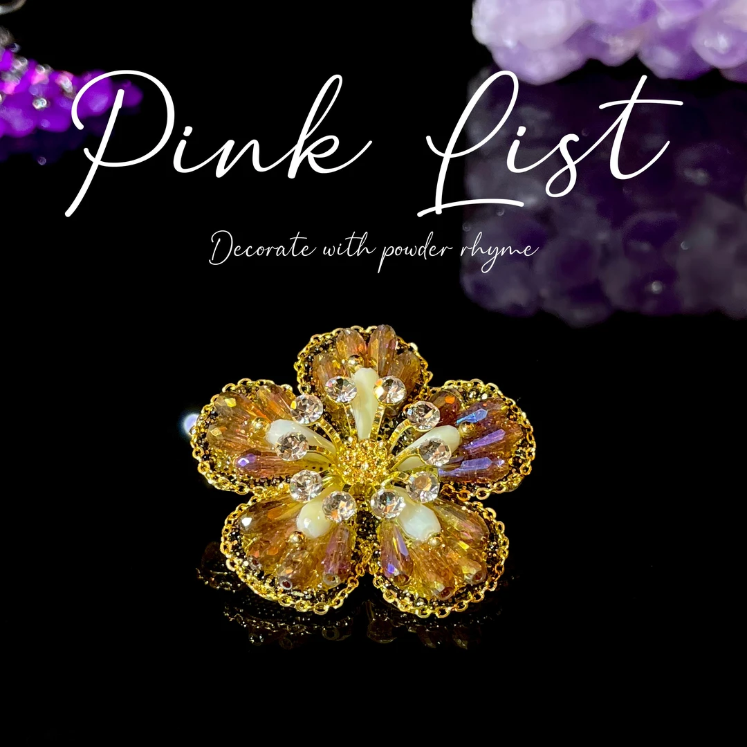 铜合金亚克力耳饰 镀K金 迪拜撤柜 PINK LIST 铜合金耳环 B002