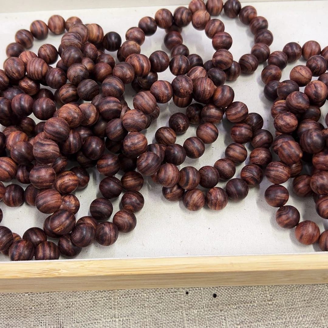 黄花梨/降香黄檀手串/手链15mm圆珠粗抛无胶无腊西部山