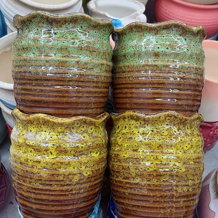 多肉绿植陶瓷花盆9.9包邮，有孔