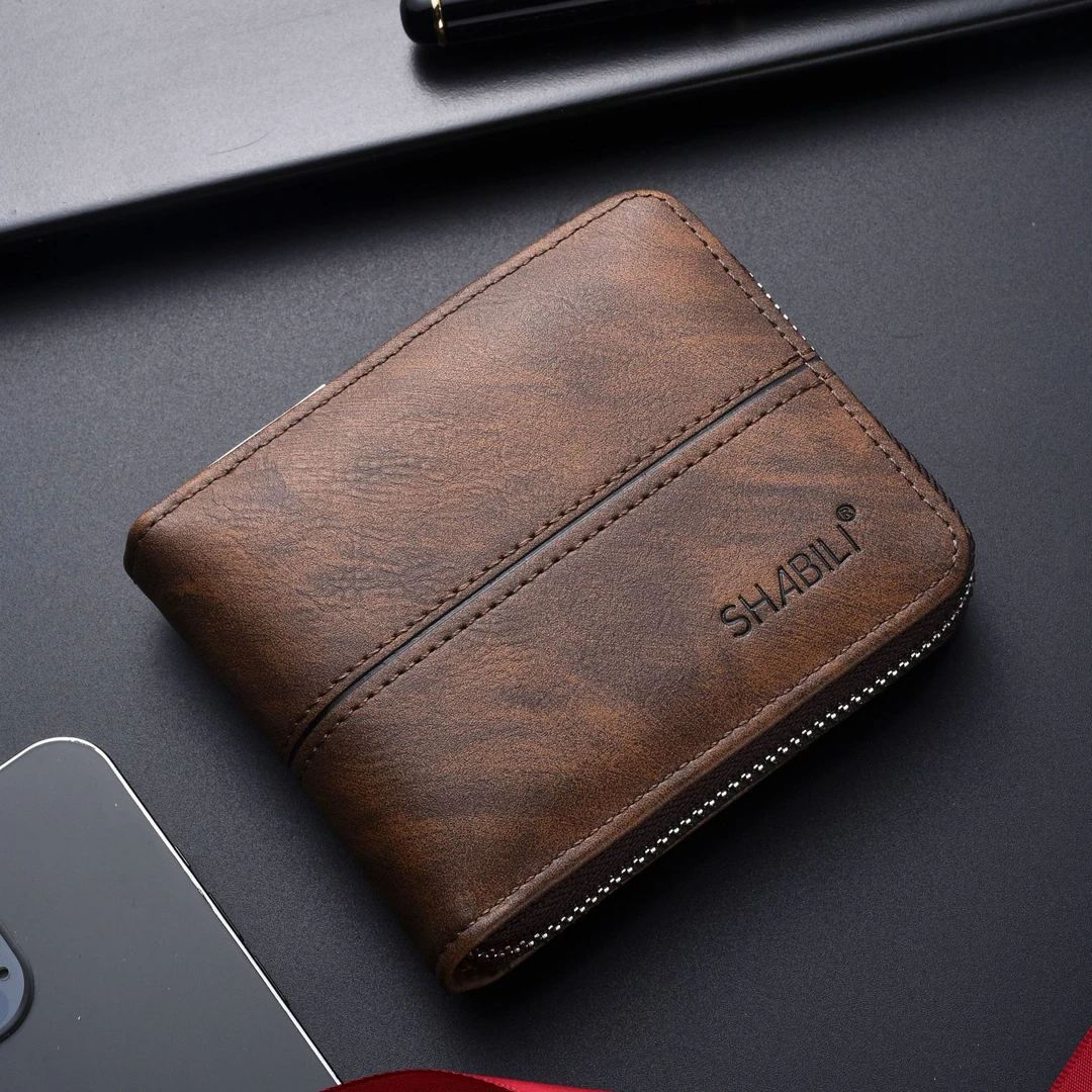 男士钱包短款软商务休闲皮钱夹青年学生个性钱包钱包男款折叠拉链