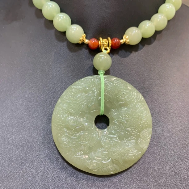 和田玉精品平安扣吊坠腰链