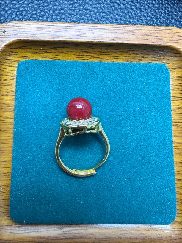 A20号红色单珠开口戒指