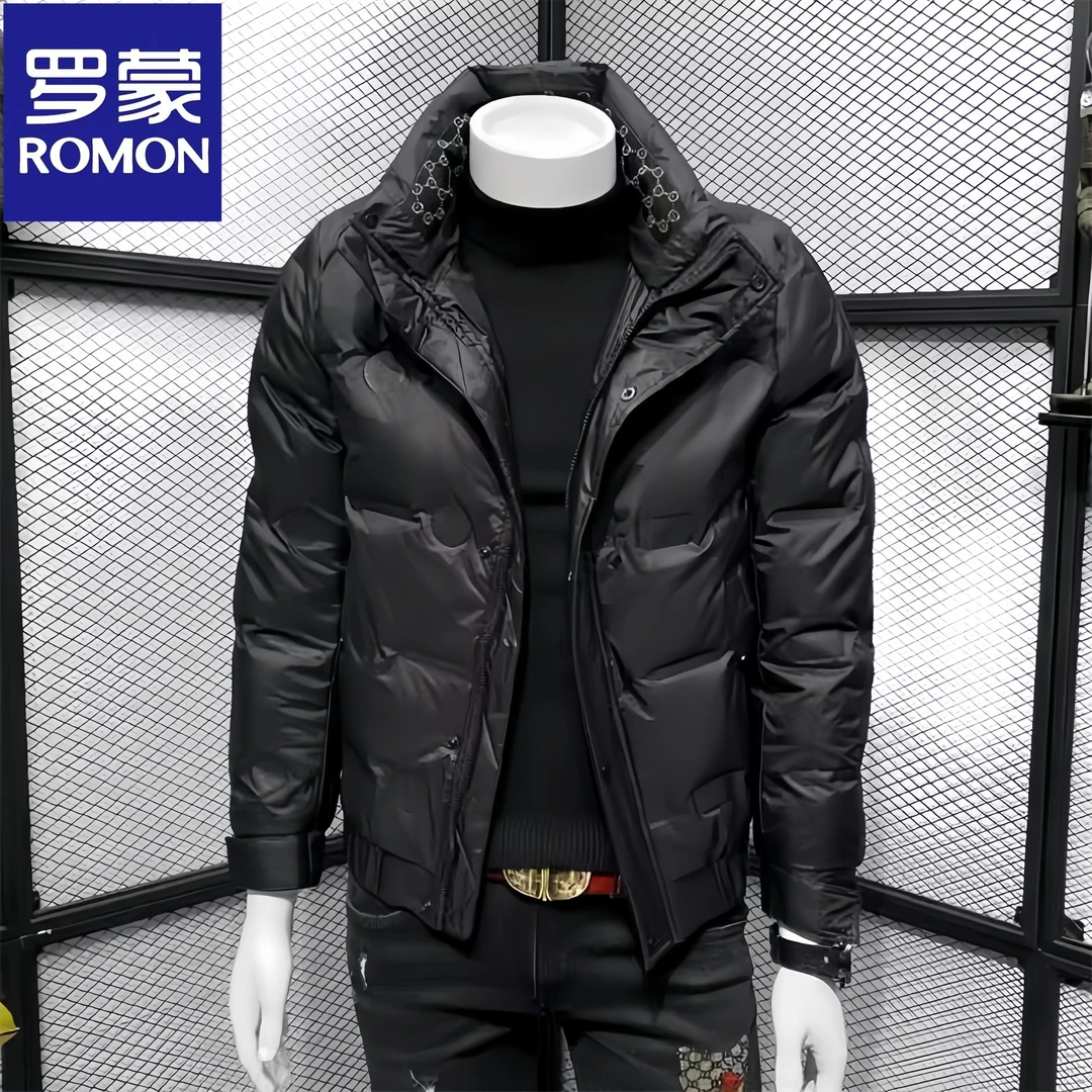 Romon/罗蒙冬季立领羽绒服新款潮流保暖百搭外套男士短款防寒上衣