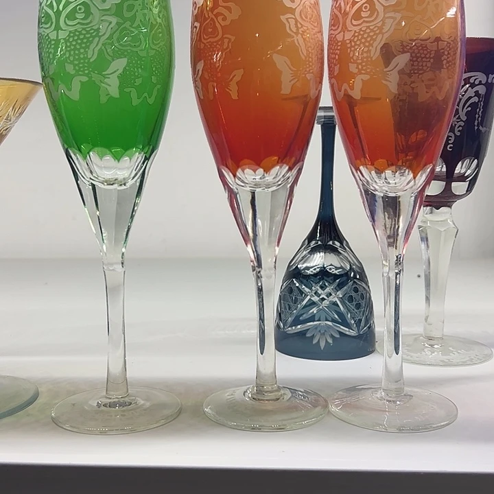 念***真平底款水晶玻璃微瑕三个