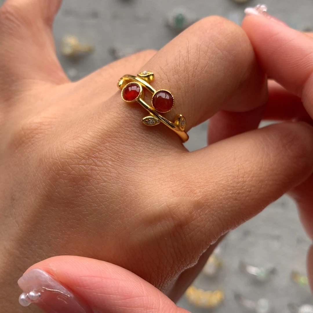 翡翠银S925镶嵌戒指戒指