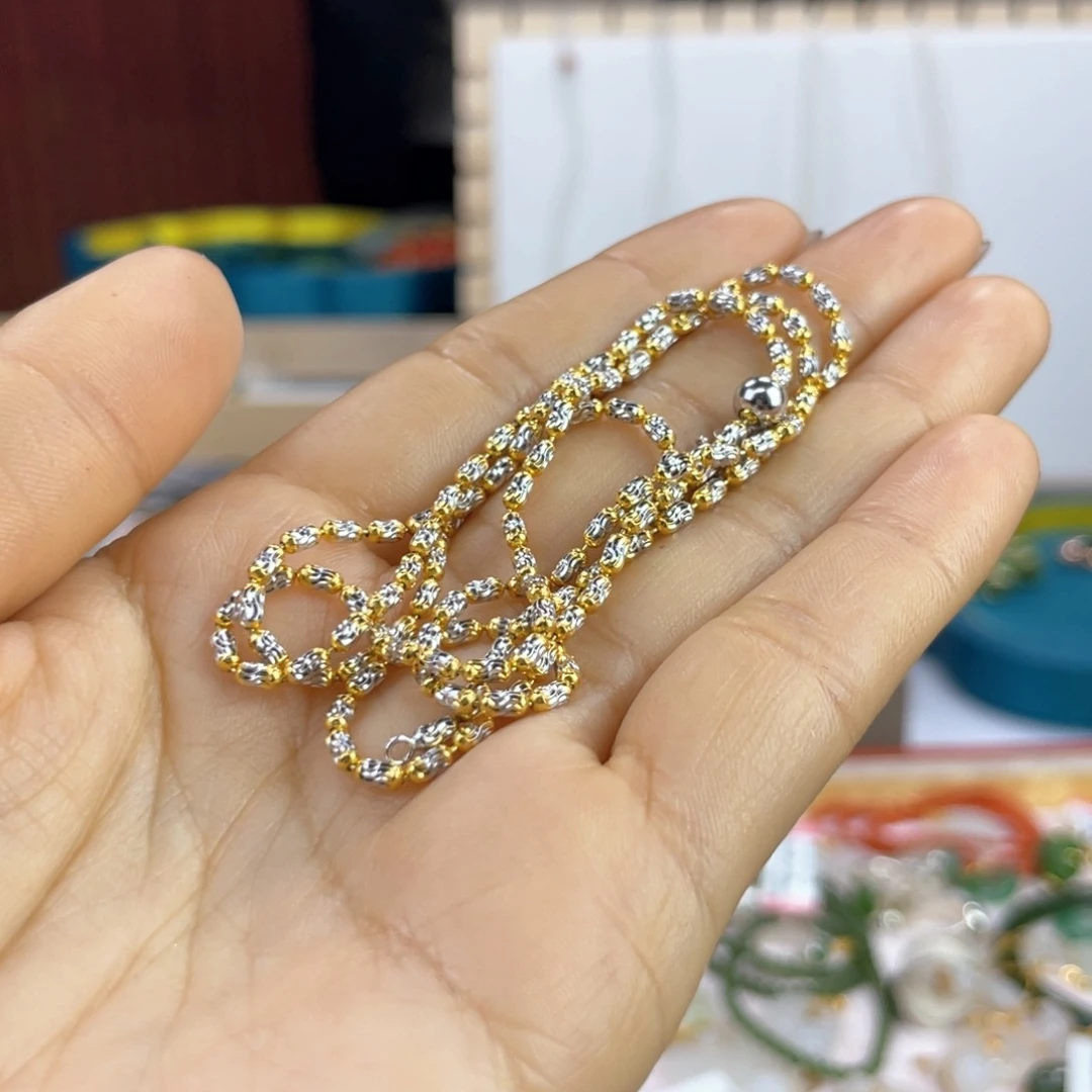 和田玉颈饰银S925镀金镶嵌赛**迹