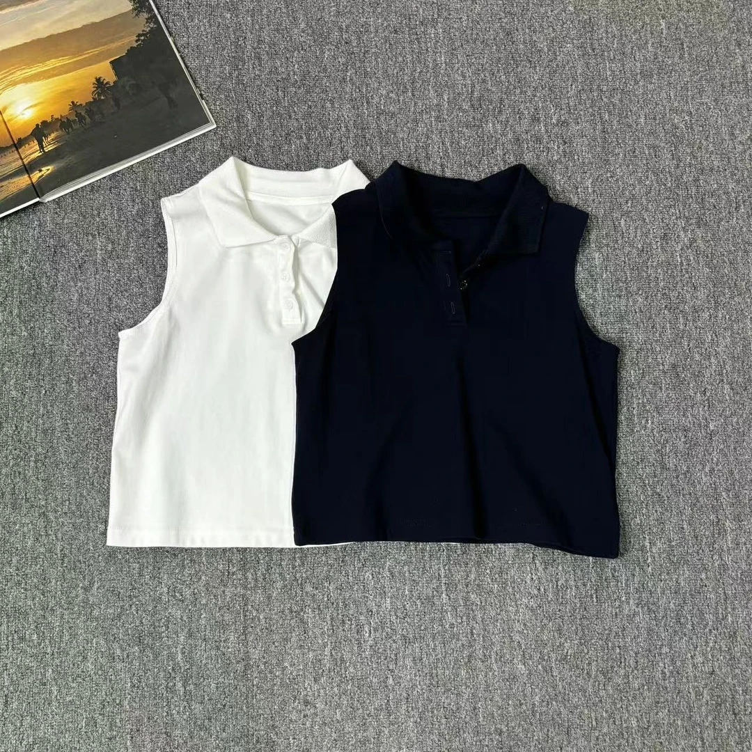 12553余小鱼 【返场背心】两色polo领百搭基础内搭无袖背心上衣女装