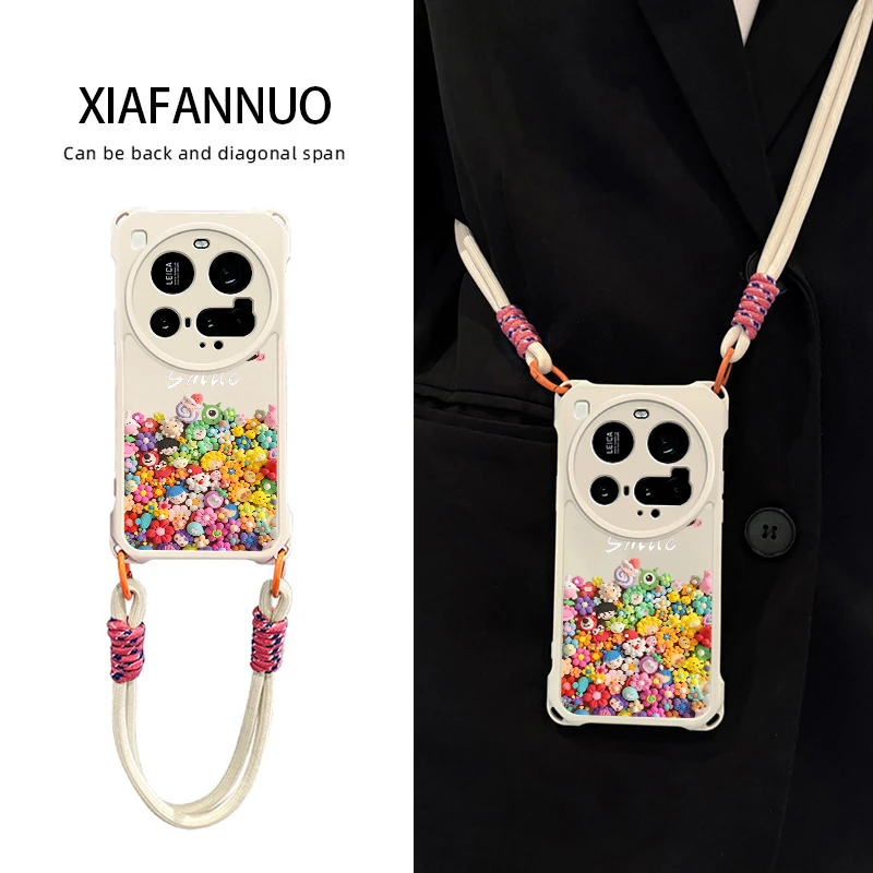 卡通适用小米15ultra手机壳新款专用14镜头全包防摔带挂绳可斜挎