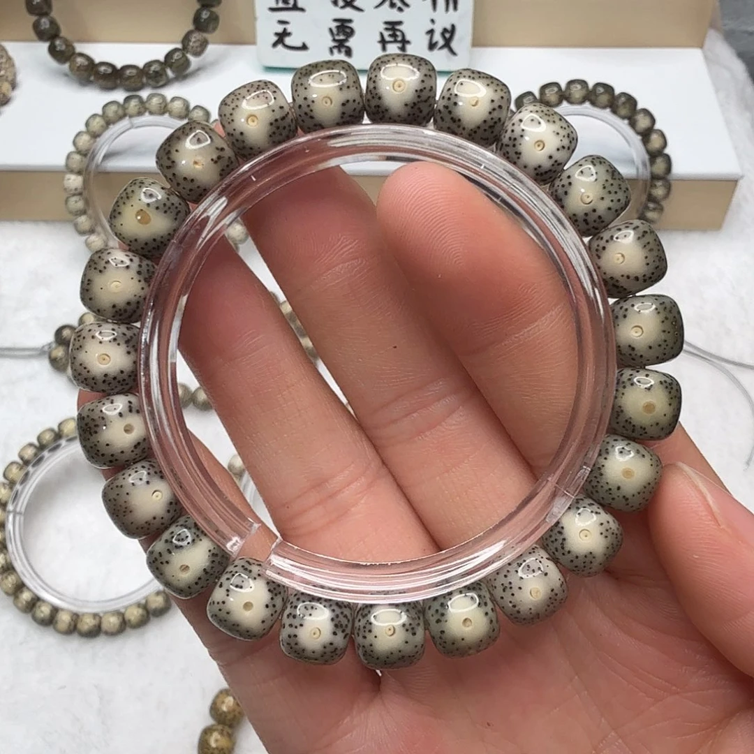 星月菩提手串糯冰玉化大眼睛留白小细星单圈