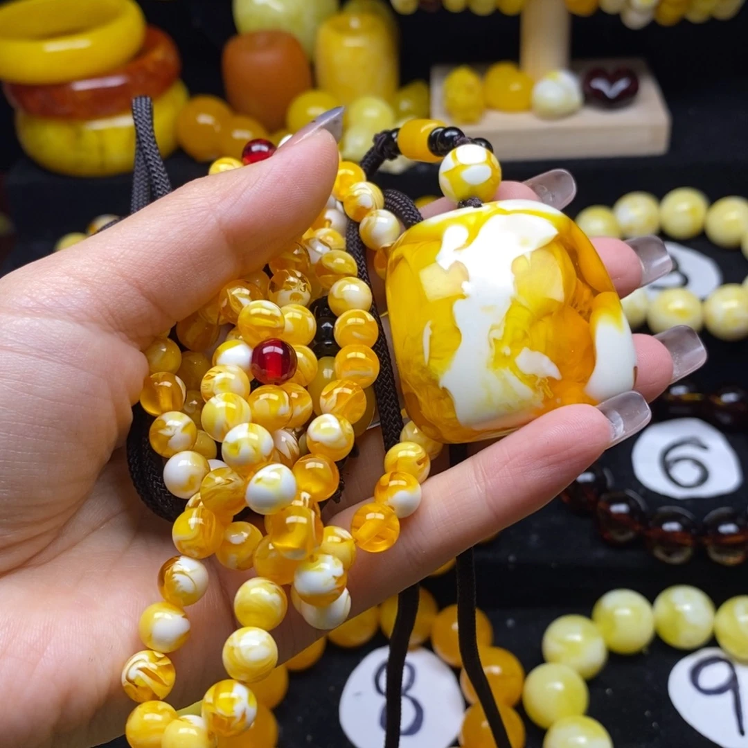 痛***瓷白花无事牌➕0.8瓷白花108珠串