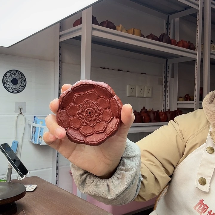 朱泥茶案可以插香的杯垫