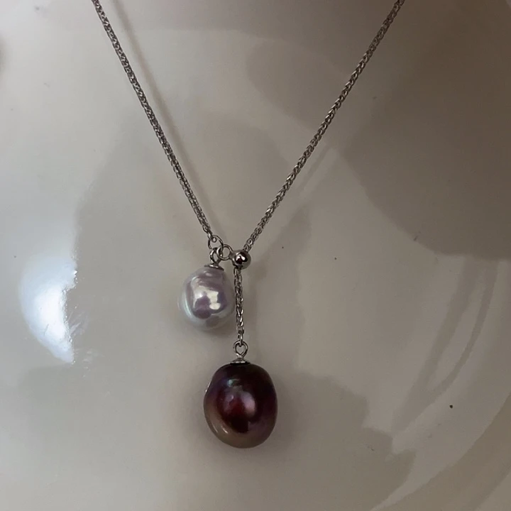 淡水珍珠银S925镶嵌吊坠(赠链)