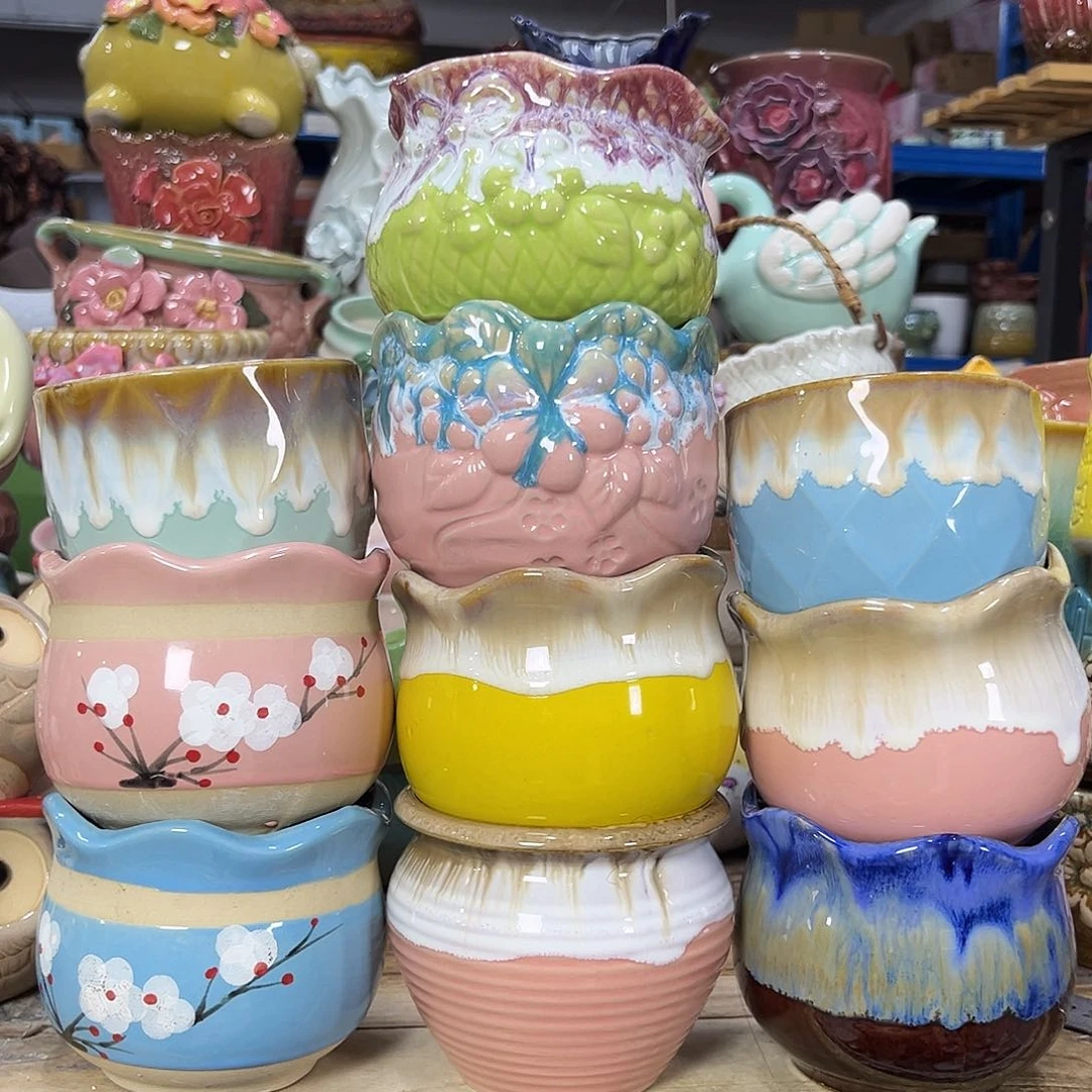 陶瓷花盆特价上新口9-10厘米