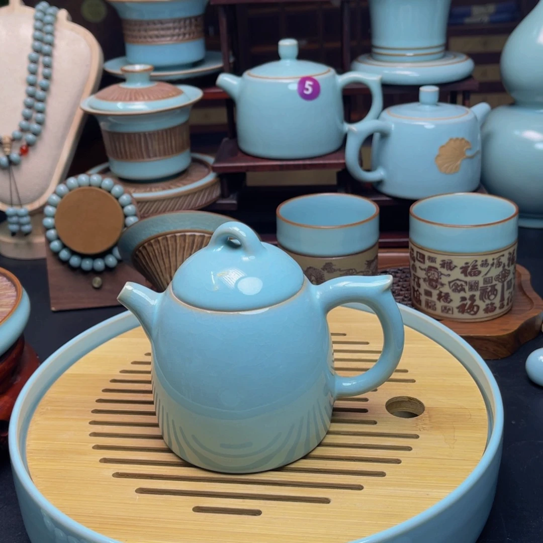【闪购商品】壶瓷汝州单壶，壶，壶，盖碗，杯，