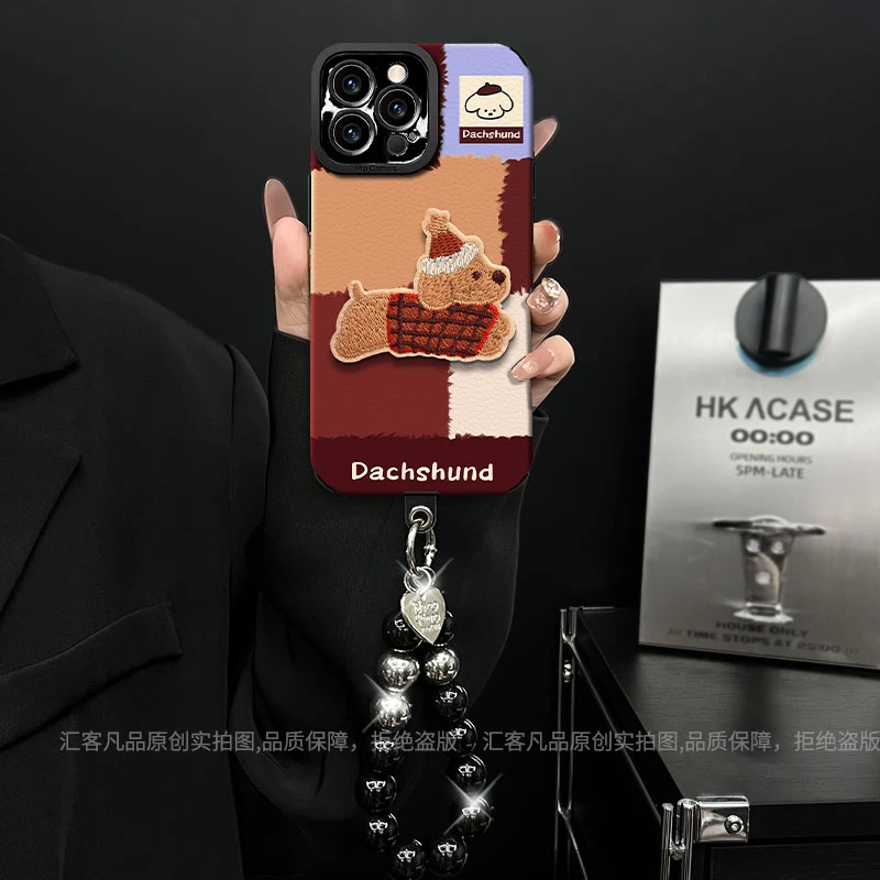 适用【苹果/oppo/华为/vivo/小米】秋冬圣诞帽小狗创意防摔手机壳女