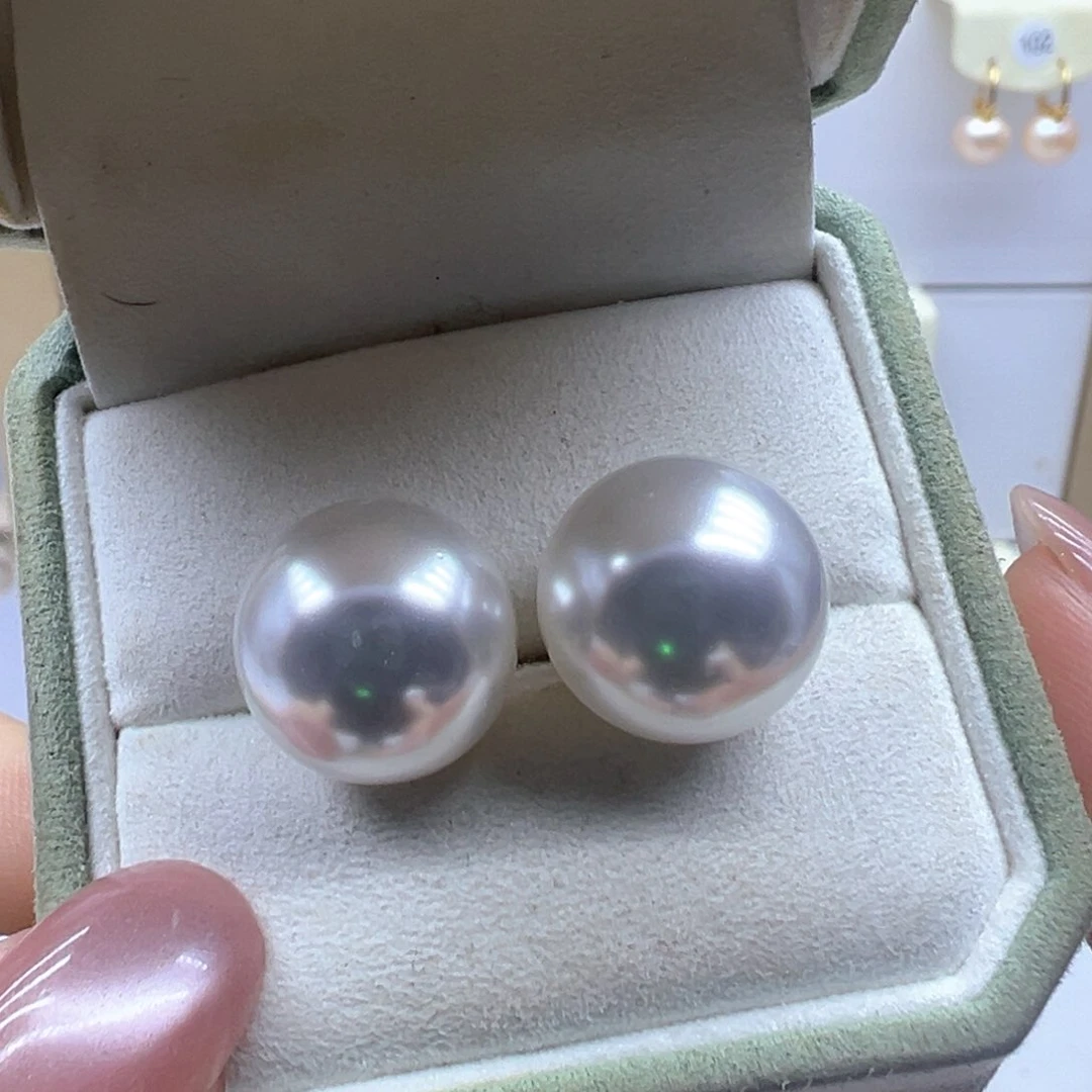 银S925镶嵌淡水珍珠耳饰