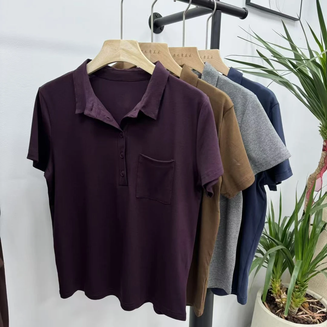 女士新款2025年翻领短袖