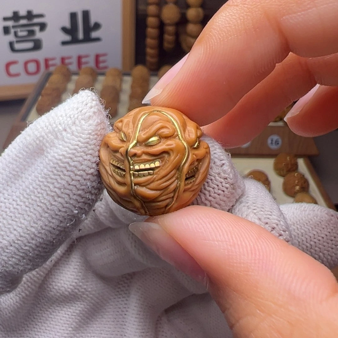 文玩核桃把件镶嵌款一念心魔18➕尺寸全品有正常封口线