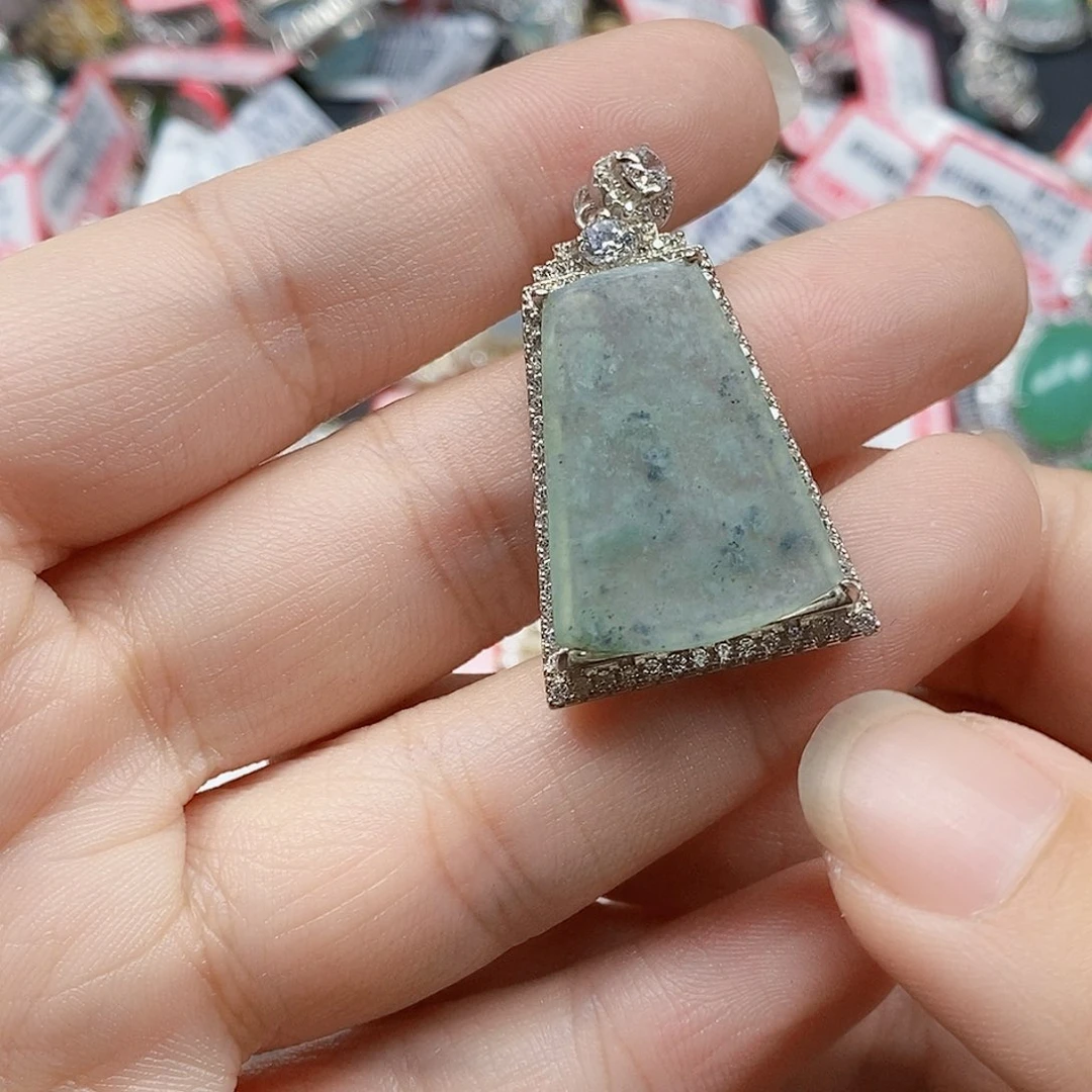 翡翠银S925镶嵌戒指