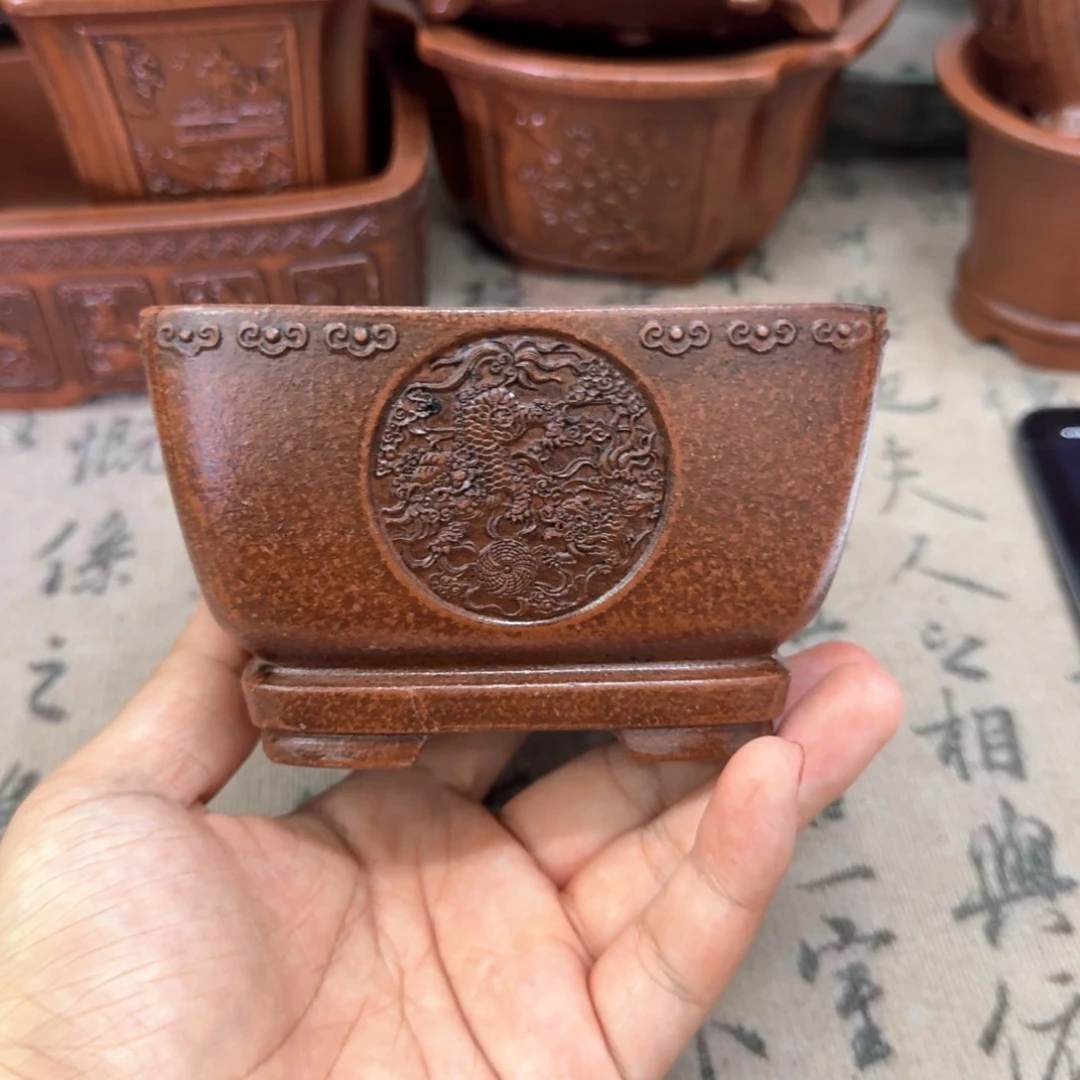 紫砂花盆11.5x6.5内经紫砂花盆