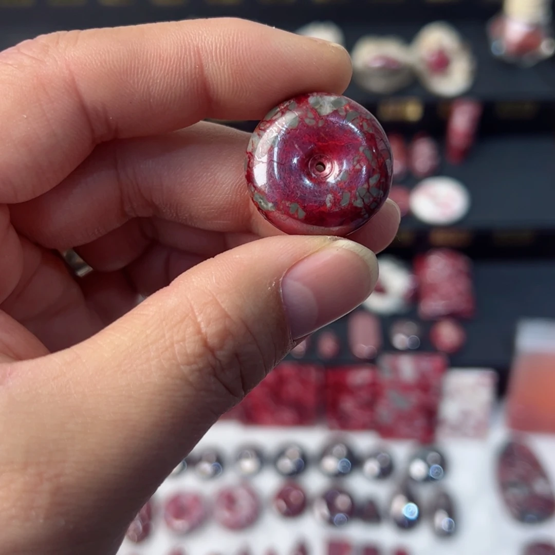 天然辰砂天然朱砂平安扣13