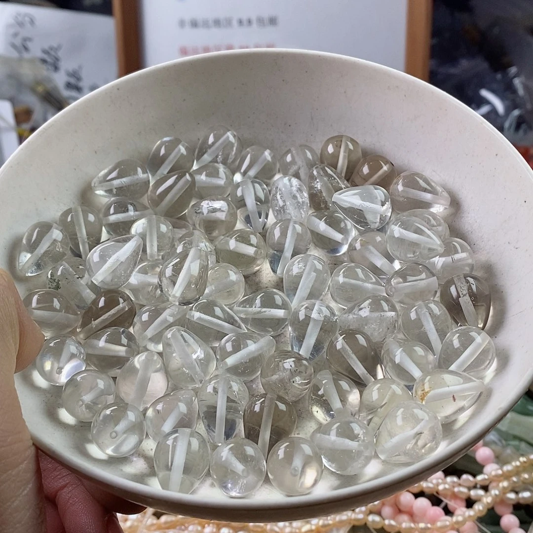 玛瑙/玉髓珠宝半成品合金随机八个13×18天然白水晶水滴
