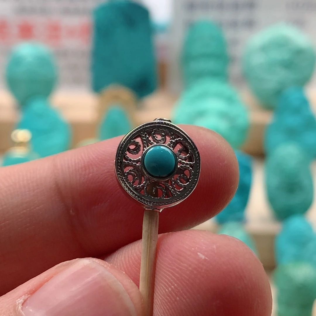 绿松石配饰银S925镶嵌