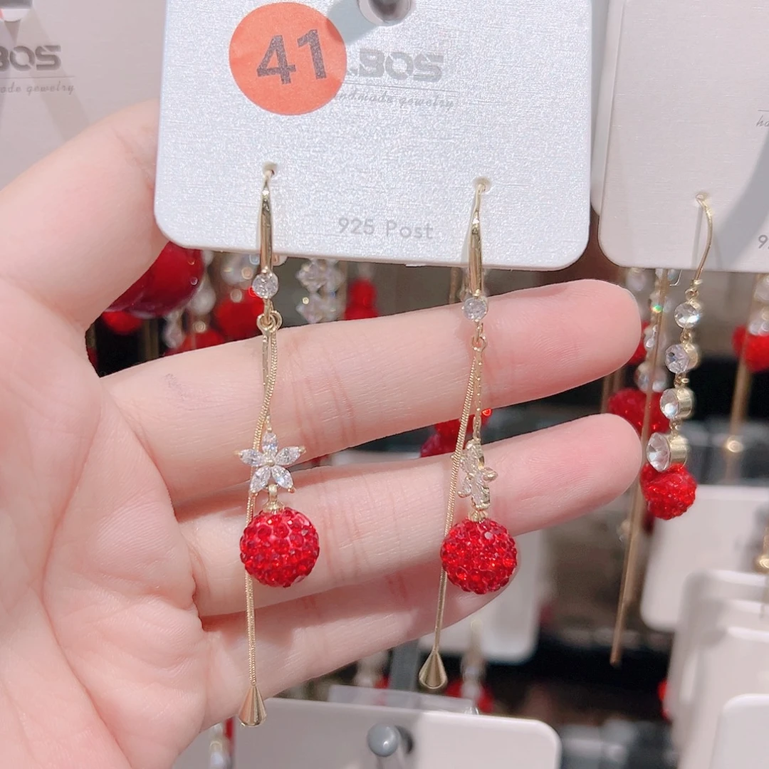 锆石纯铜合金耳环