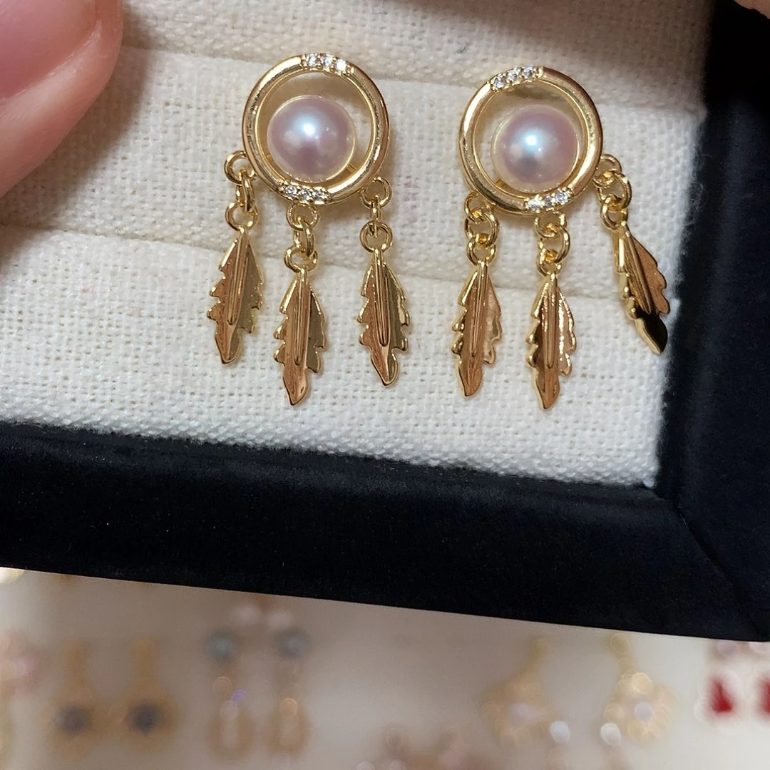 淡水珍珠耳饰合金