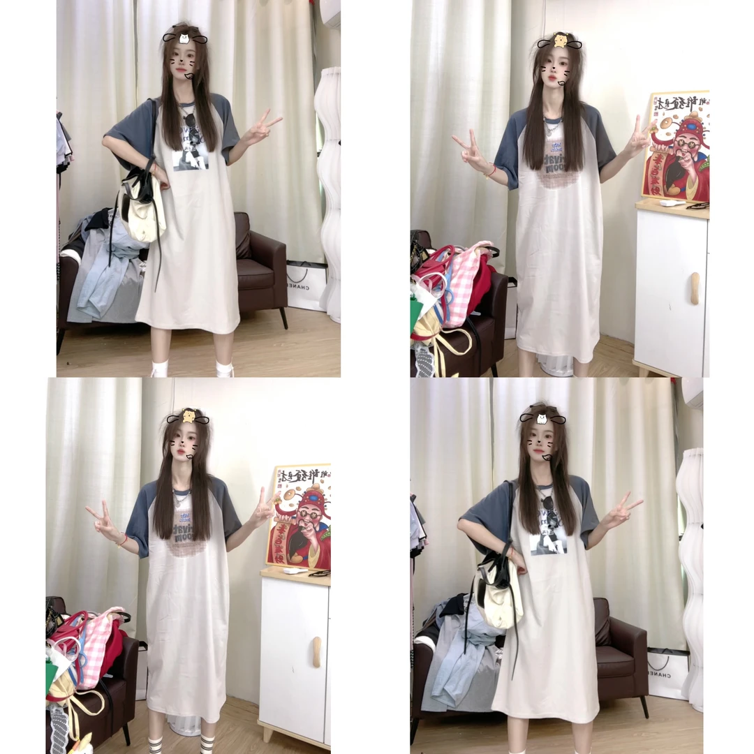 芬芬家-【不计成本青】T恤连衣裙睡裙居家外穿都可以