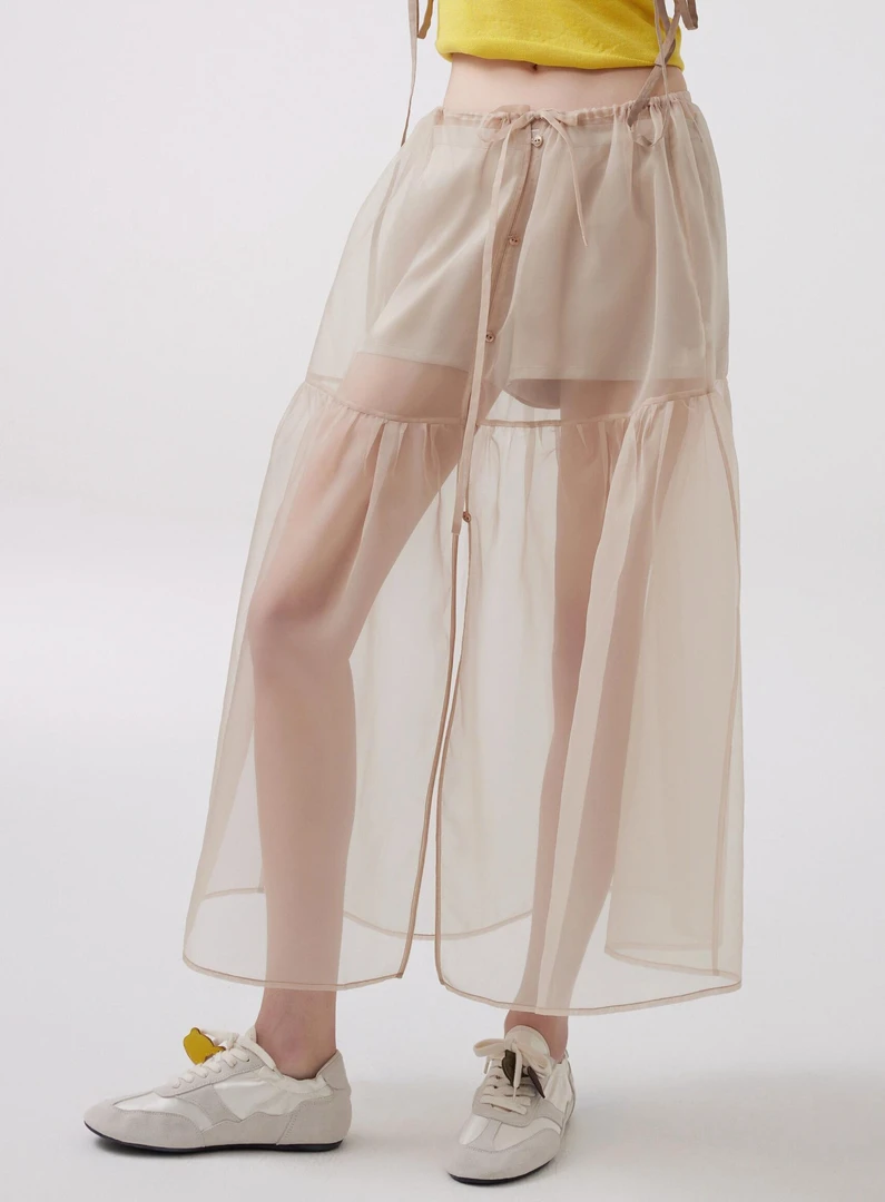 现货秒发MMQ2025早秋新品百搭时尚进口网纱半身裙女